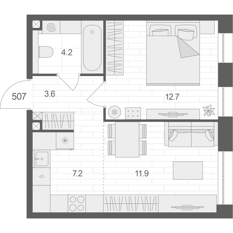 2 ккв (Евро) 39,6 м²