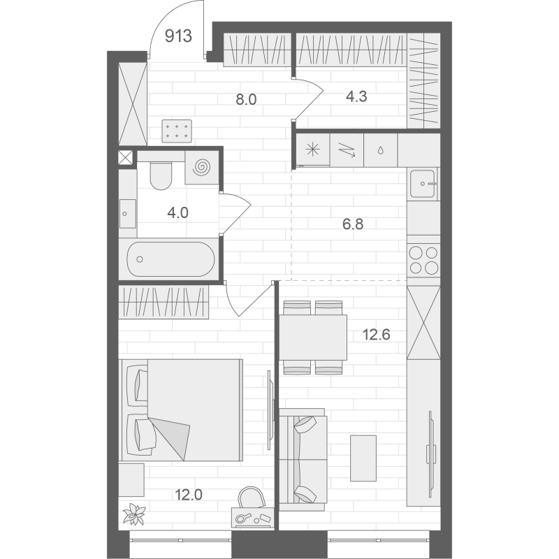 2 ккв (Евро) 47,7 м²