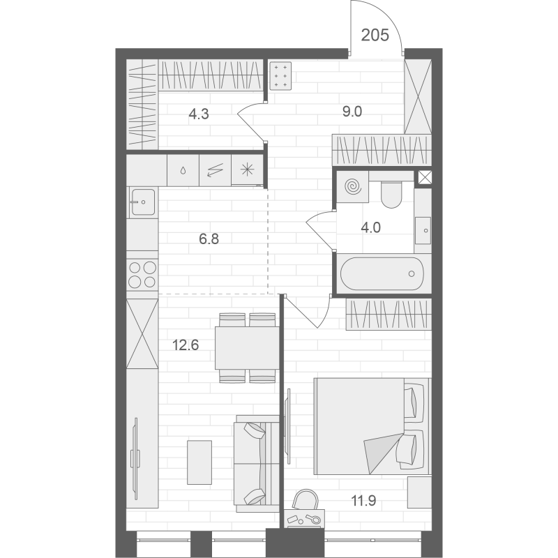 2 ккв (Евро) 48,6 м²