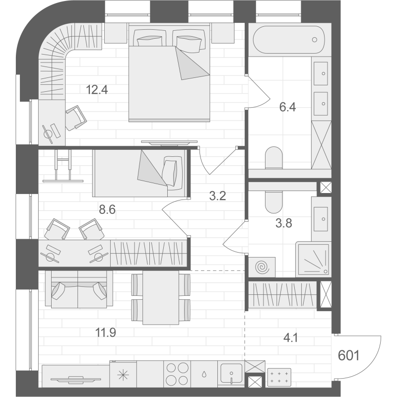 2 ккв 50,4 м²