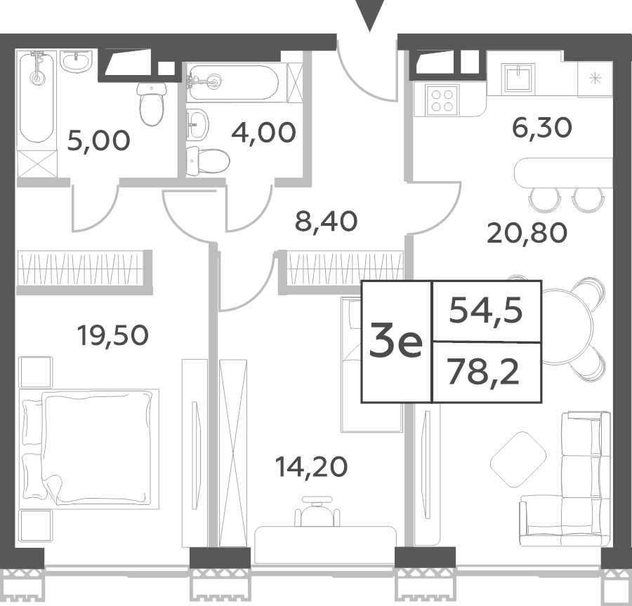 3 ккв (Евро) 78,2 м²