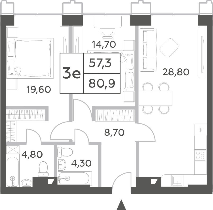 3 ккв (Евро) 82,4 м²