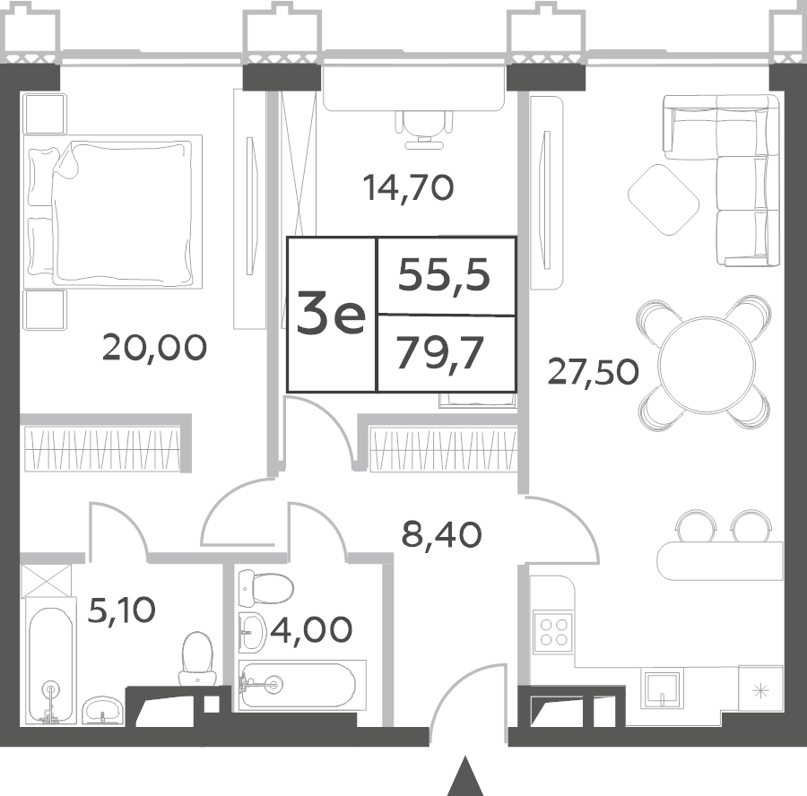 3 ккв (Евро) 80,6 м²