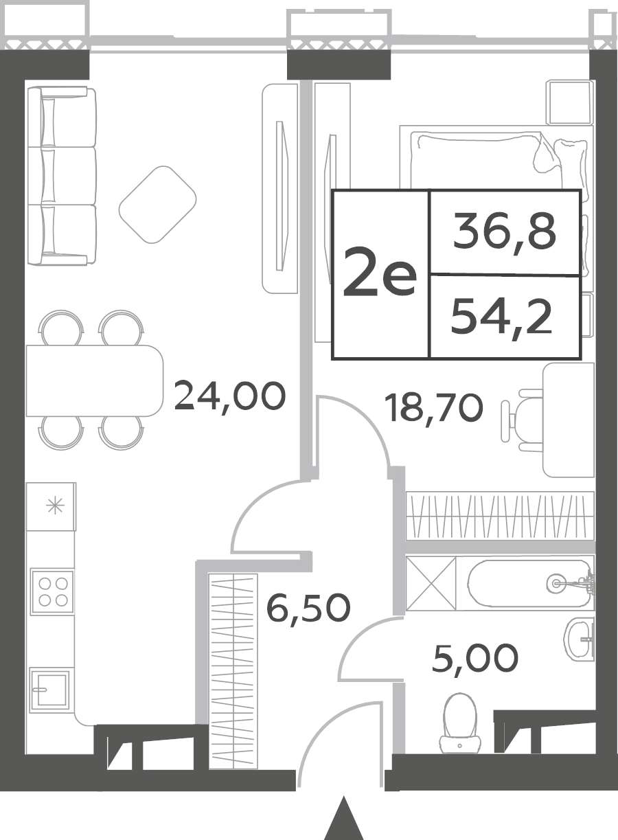 2 ккв (Евро) 55,2 м²