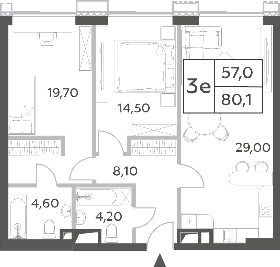 3 ккв (Евро) 81,1 м²