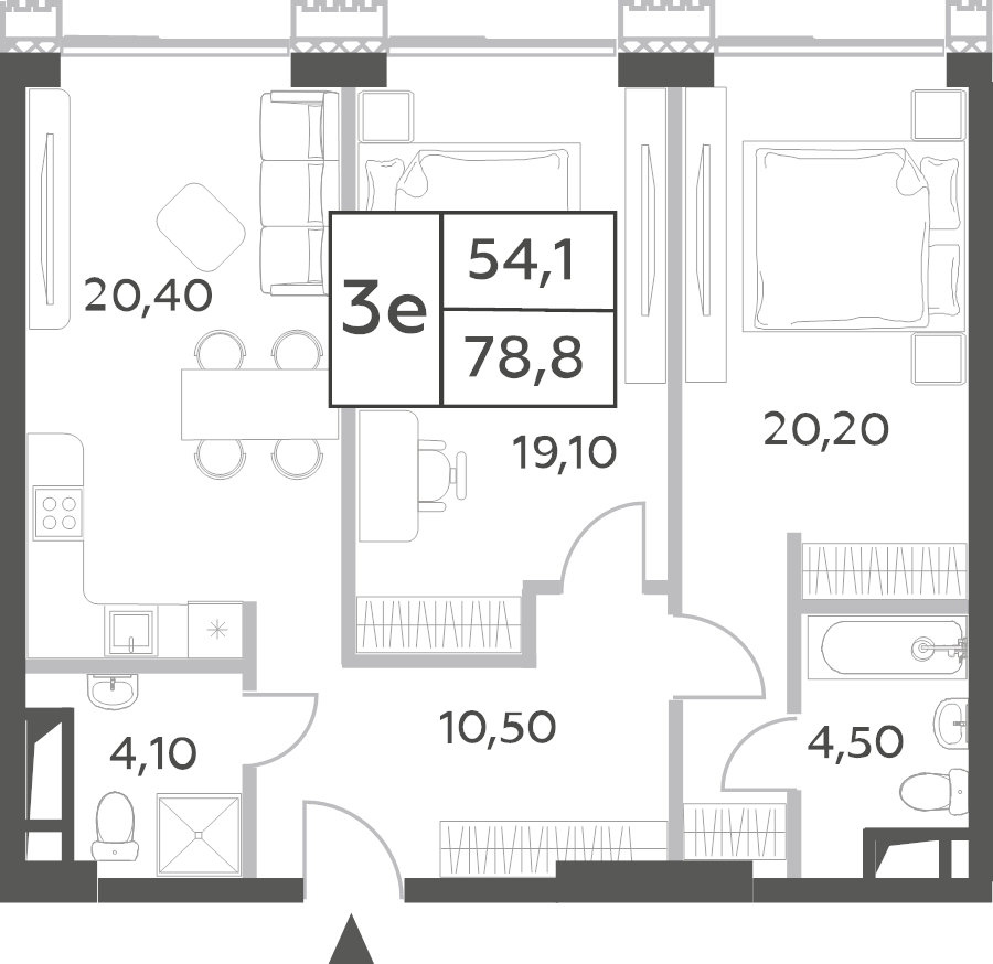 3 ккв (Евро) 80 м²