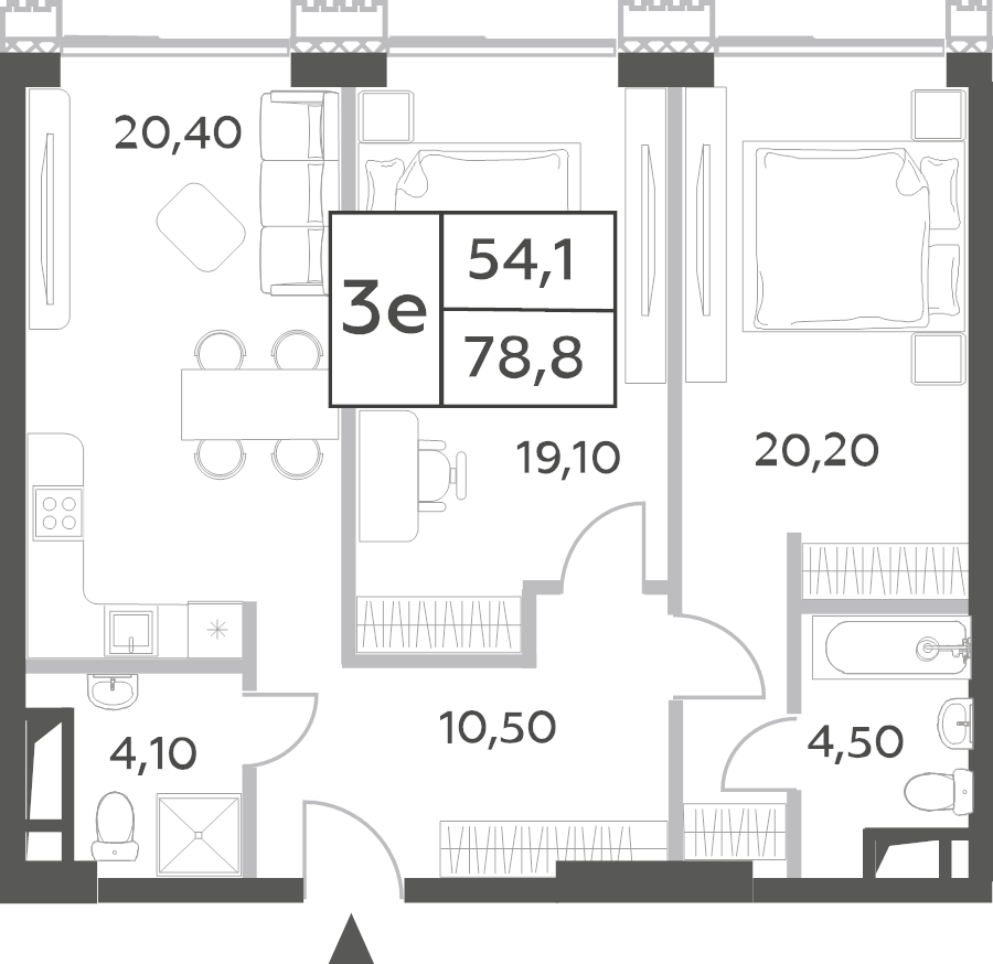 3 ккв (Евро) 78,1 м²