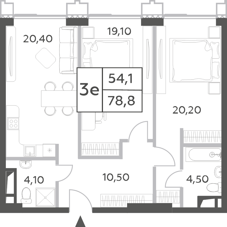 3 ккв (Евро) 80 м²