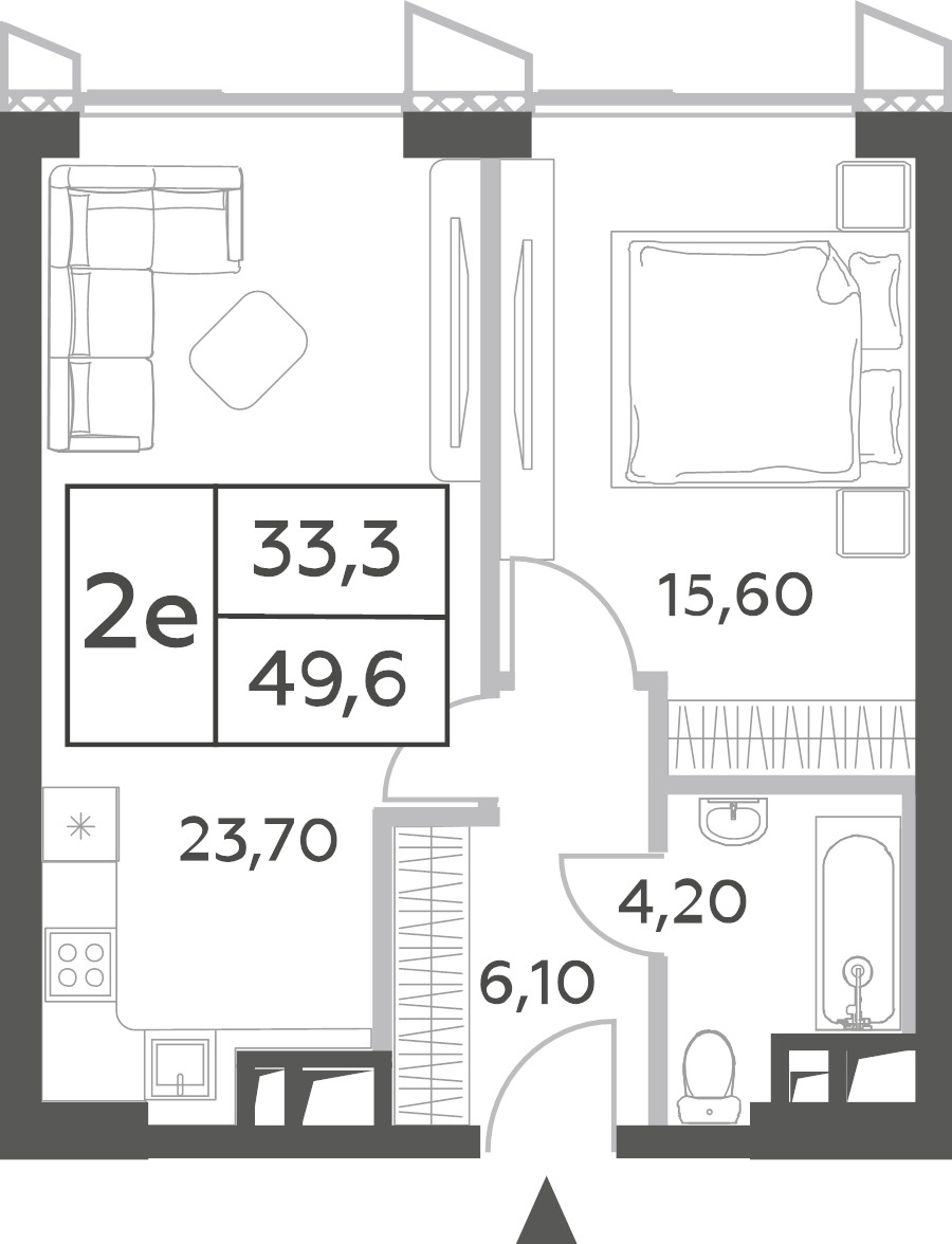 2 ккв (Евро) 51,3 м²