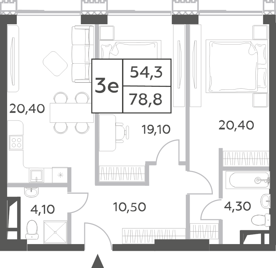 3 ккв (Евро) 78 м²
