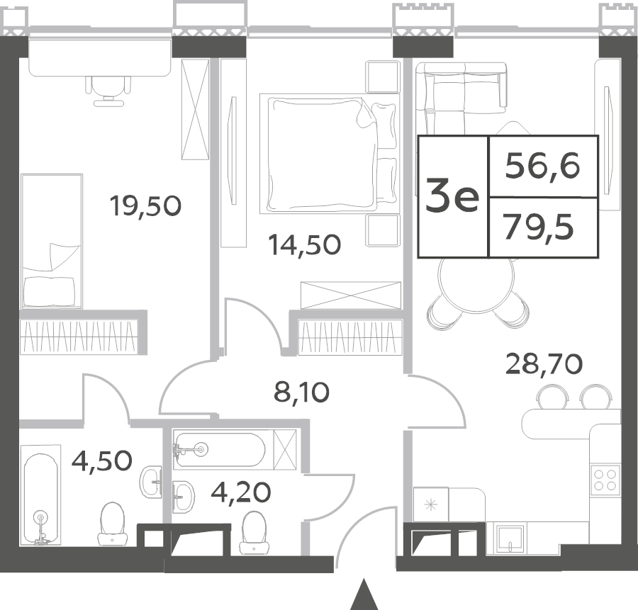 3 ккв (Евро) 80,2 м²