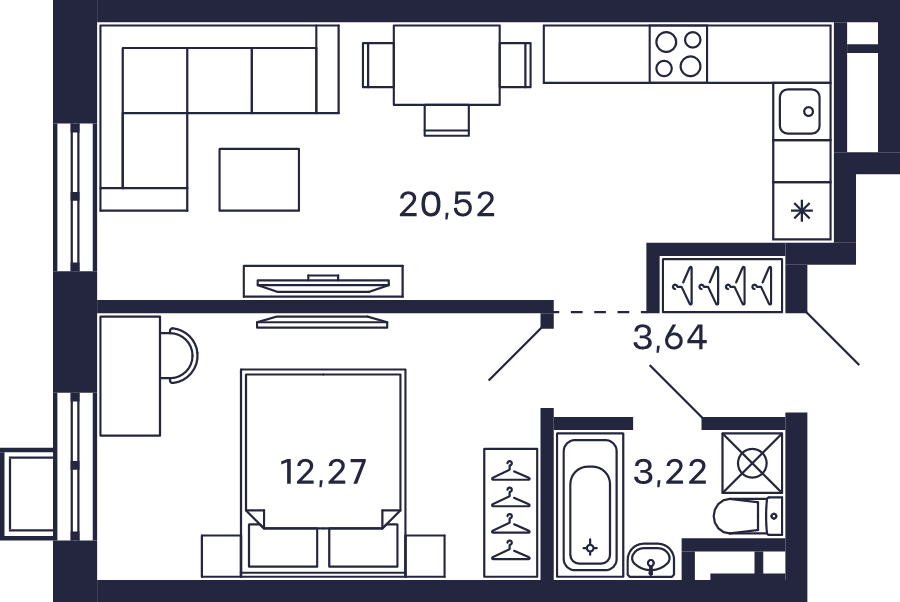 2 ккв (Евро) 39,7 м²
