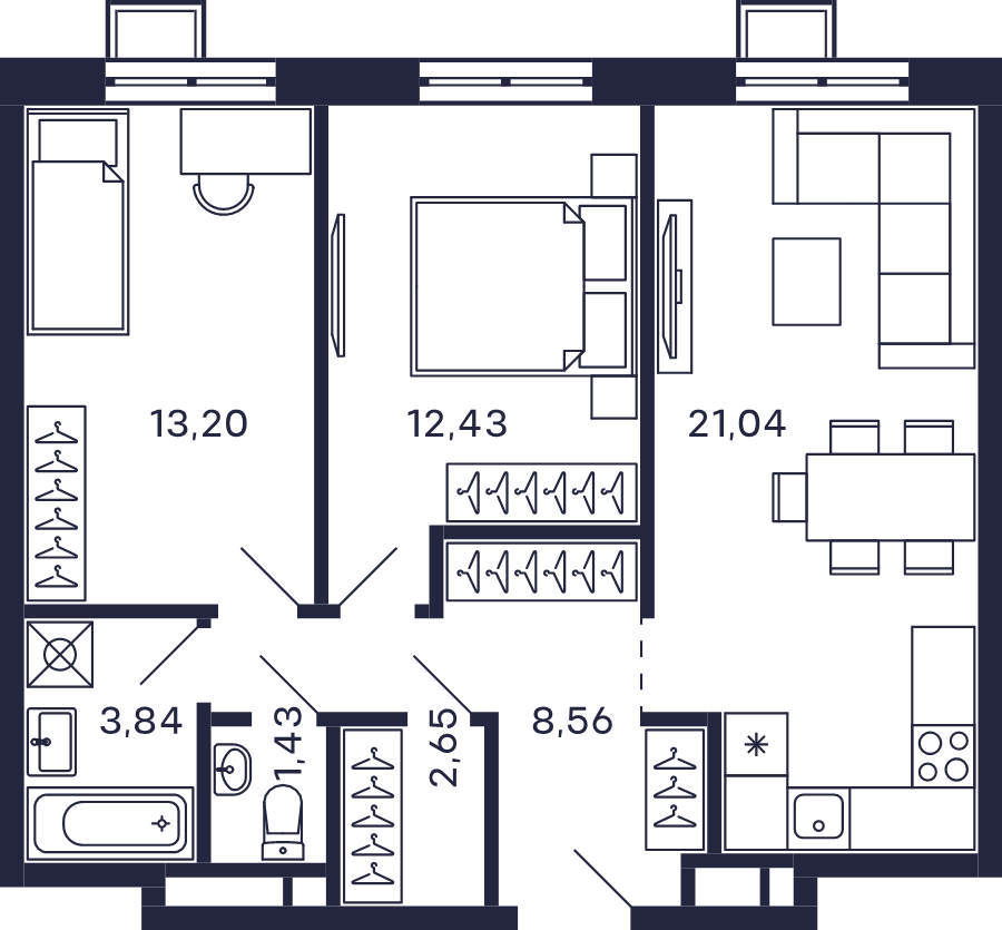3 ккв (Евро) 63,2 м²