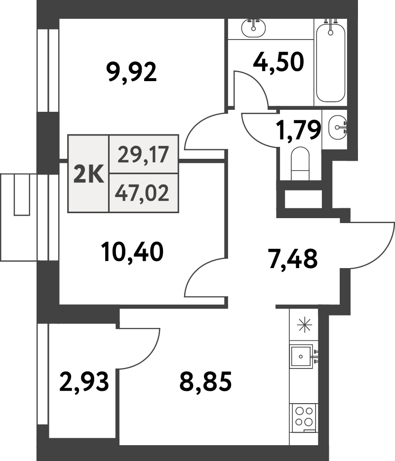 2 ккв 47 м²
