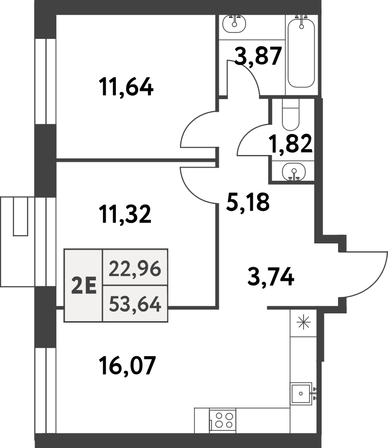 Студия 19,8 м²
