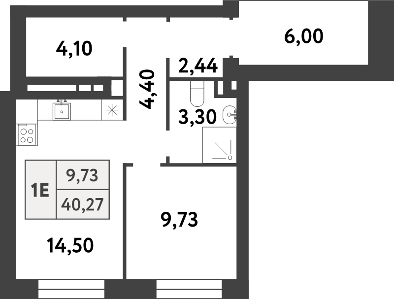 1 ккв 40,2 м²