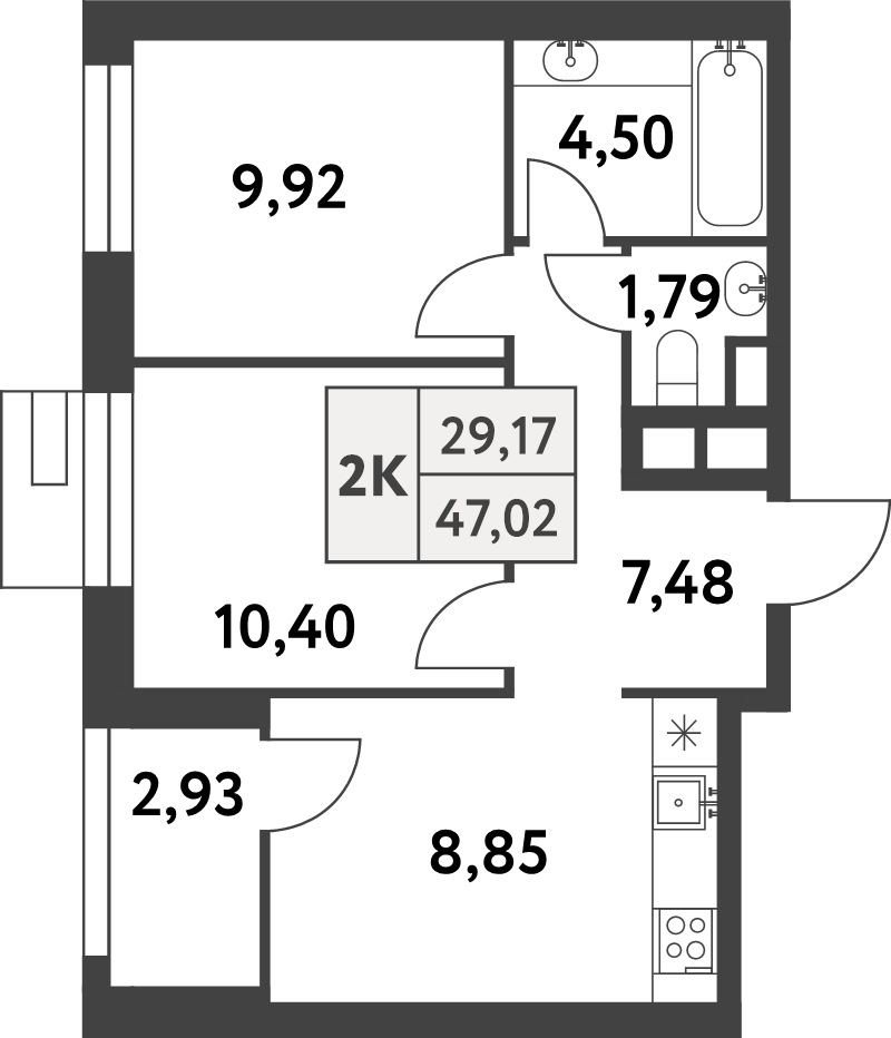 2 ккв 47 м²