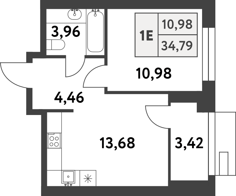 1 ккв 34,7 м²