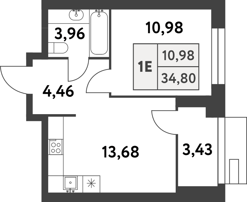 1 ккв 34,8 м²