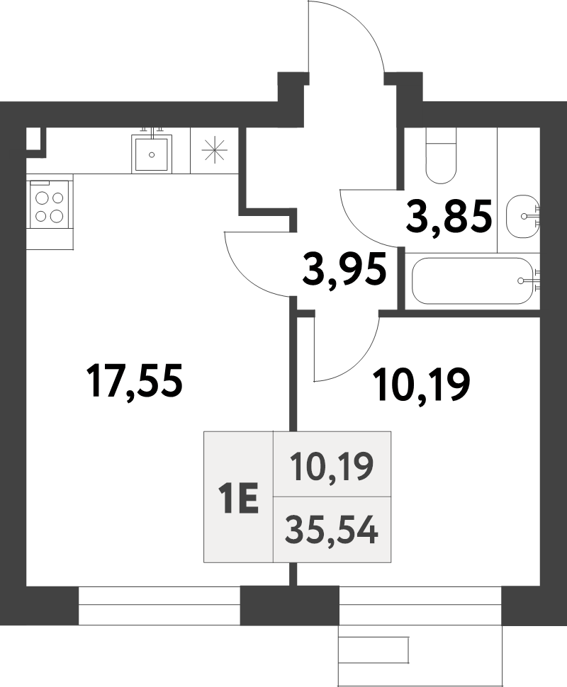 2 ккв (Евро) 35,5 м²