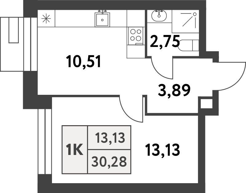 1 ккв 30,2 м²