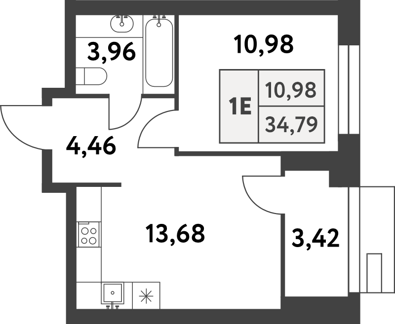 1 ккв 34,7 м²