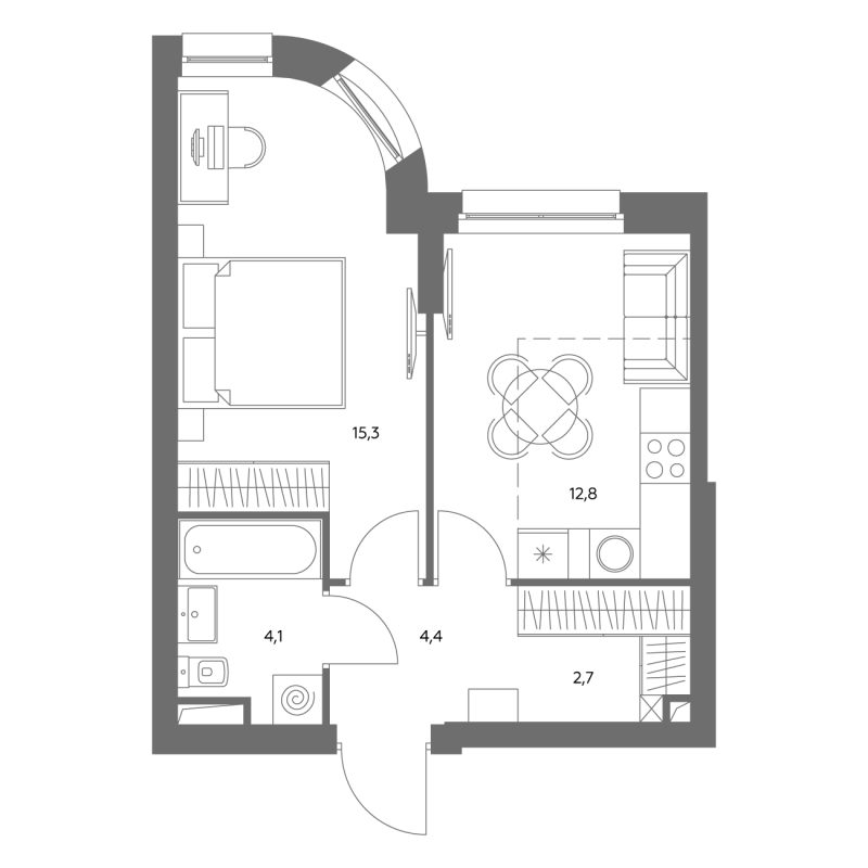 1 ккв 39,6 м²
