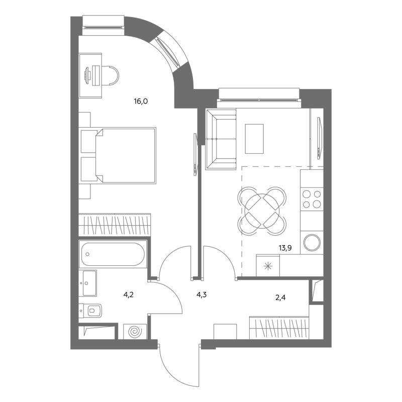 1 ккв 40,2 м²