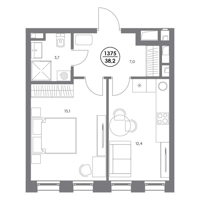 1 ккв 38,2 м²