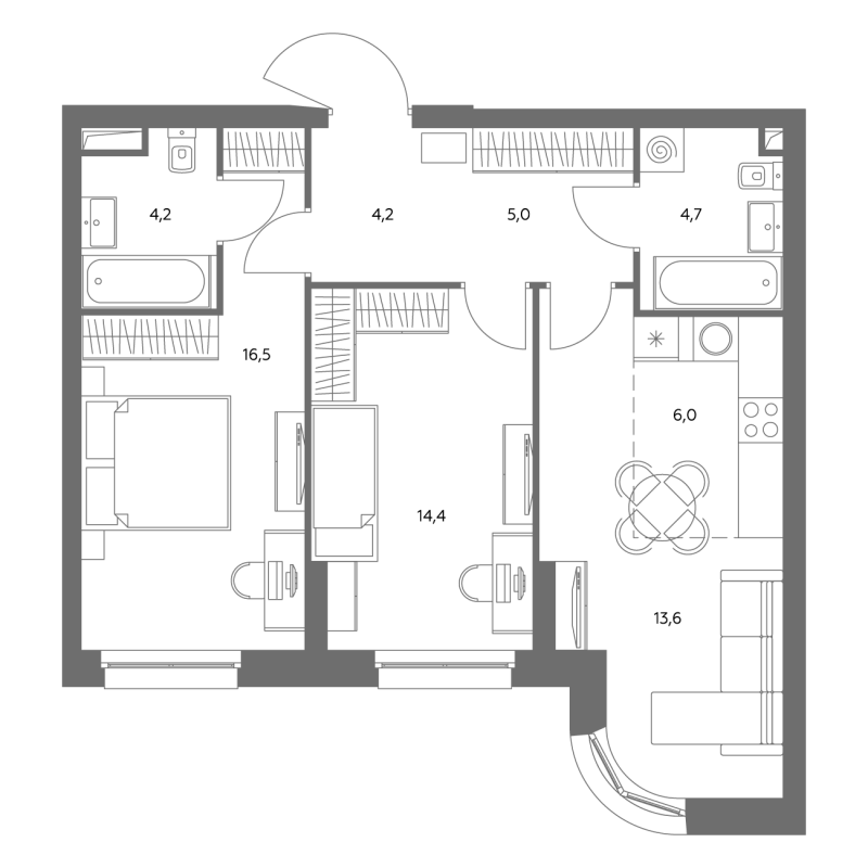 3 ккв (Евро) 69,3 м²
