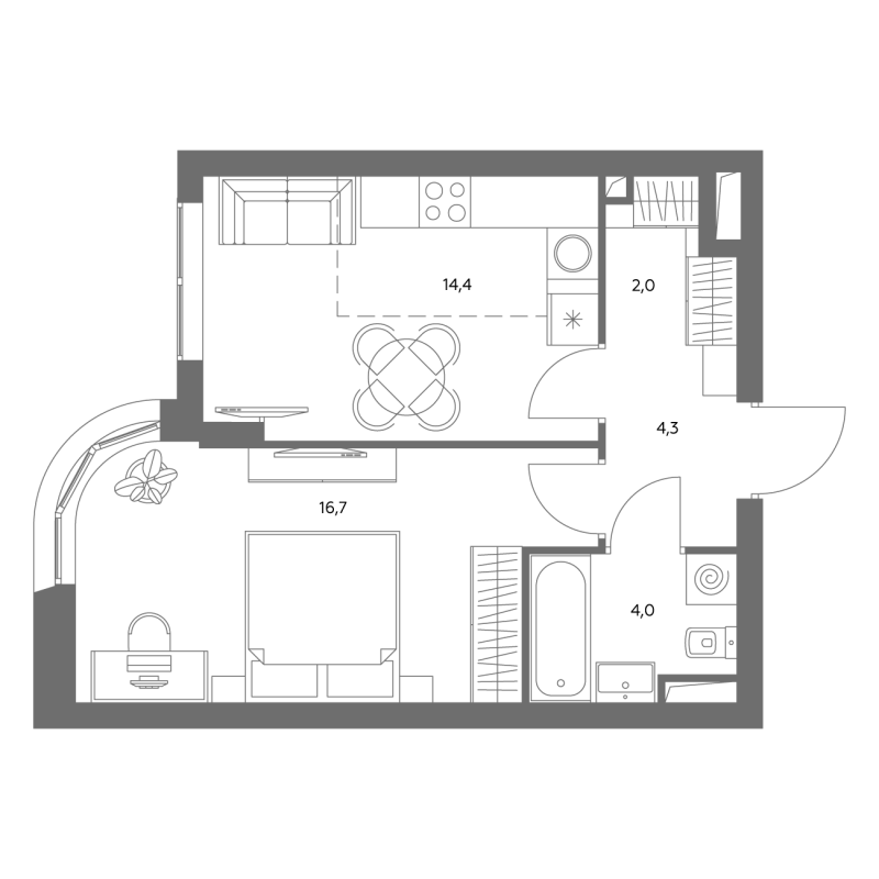 1 ккв 41,2 м²