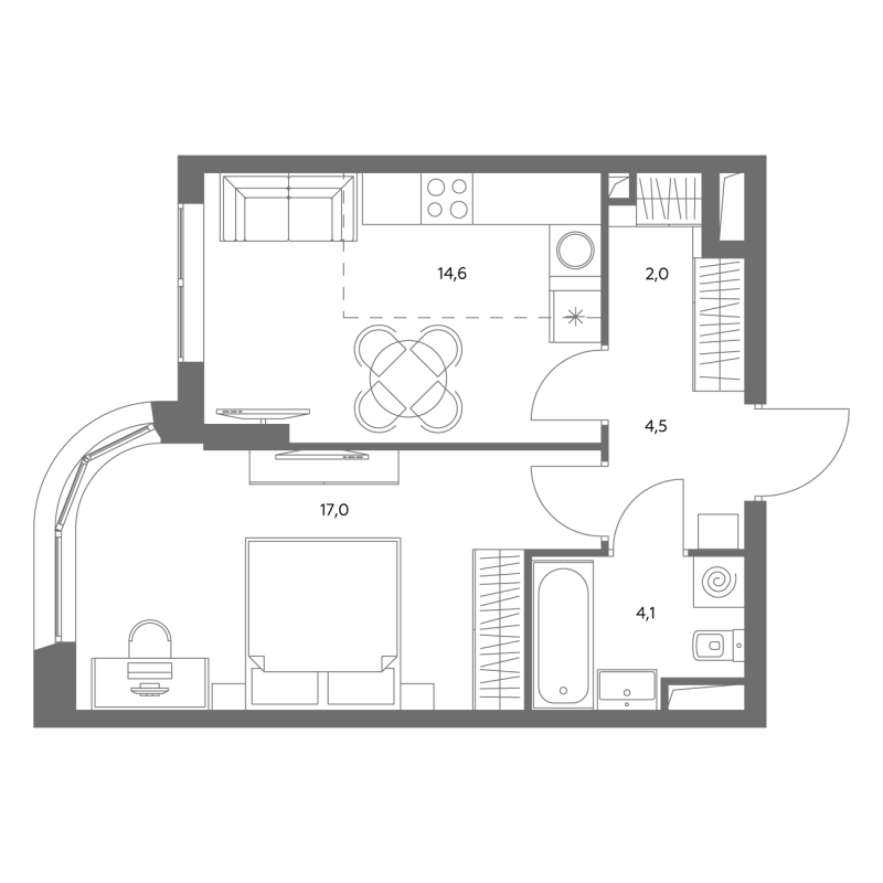 1 ккв 42,2 м²