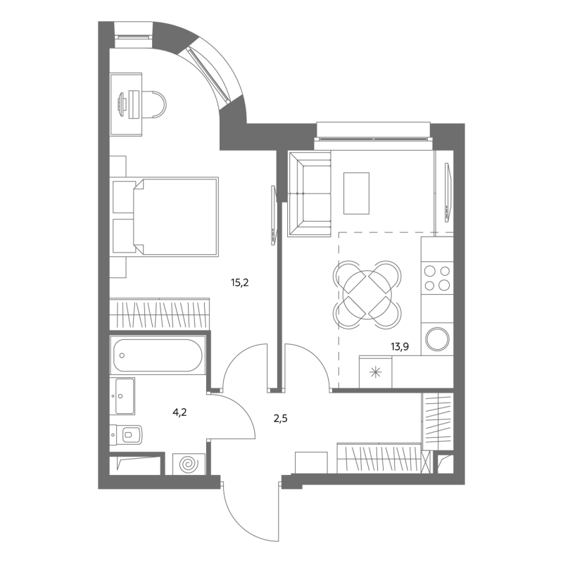 1 ккв 39,3 м²