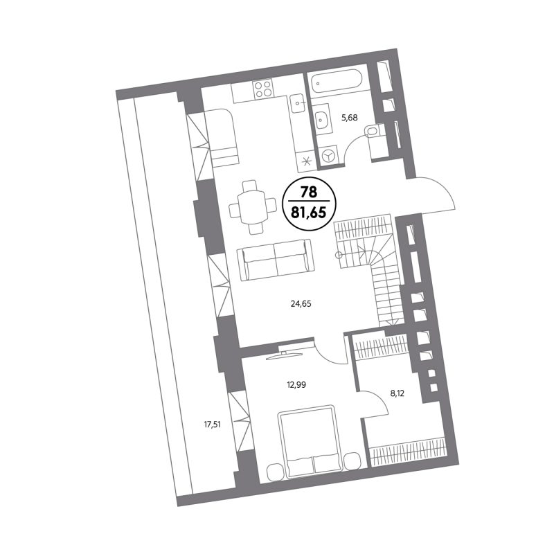 2 ккв (Евро) 69 м²