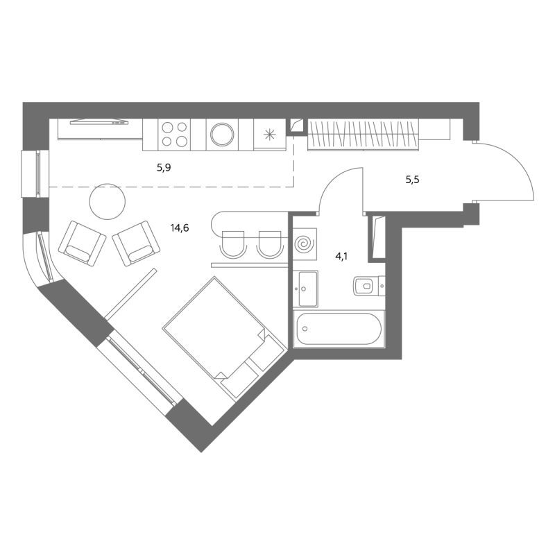 1 ккв 41,2 м²