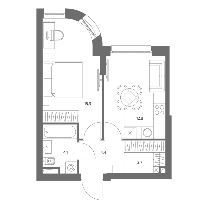 1 ккв 39,6 м²