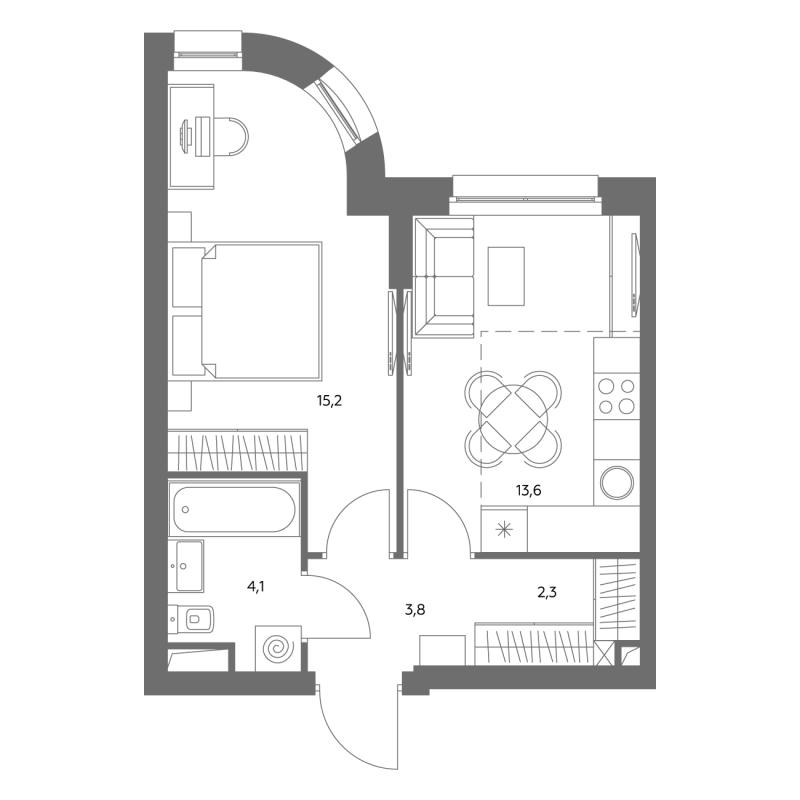 1 ккв 39,7 м²