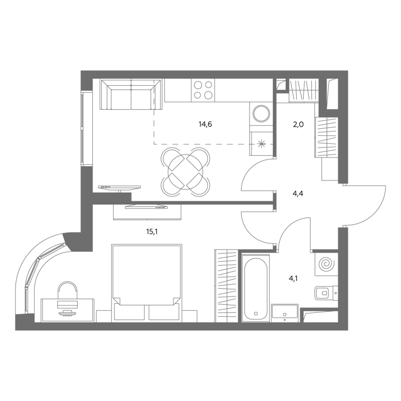 1 ккв 40,4 м²