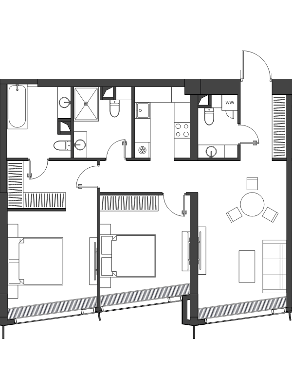 3 ккв (Евро) 83,9 м²