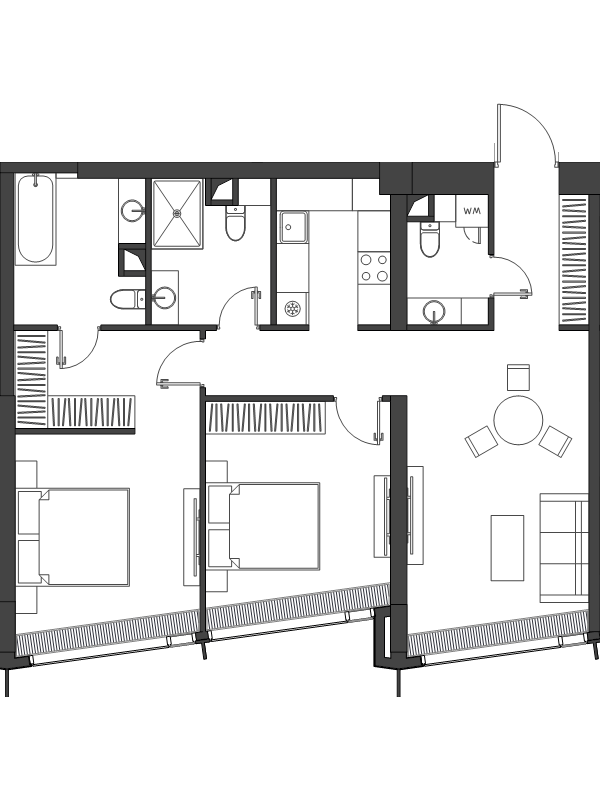 3 ккв (Евро) 83,9 м²