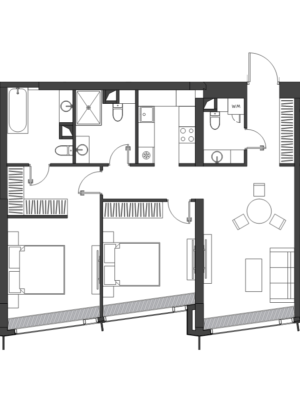 3 ккв (Евро) 83,9 м²