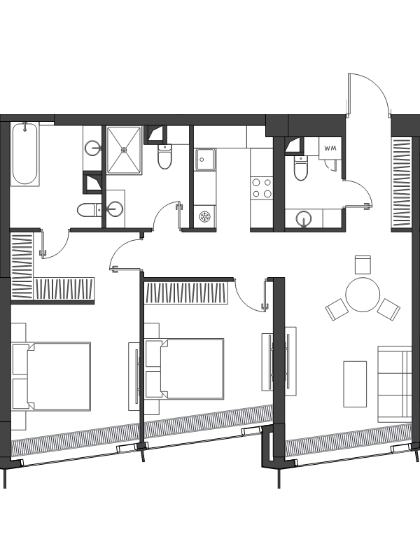 3 ккв (Евро) 83,9 м²