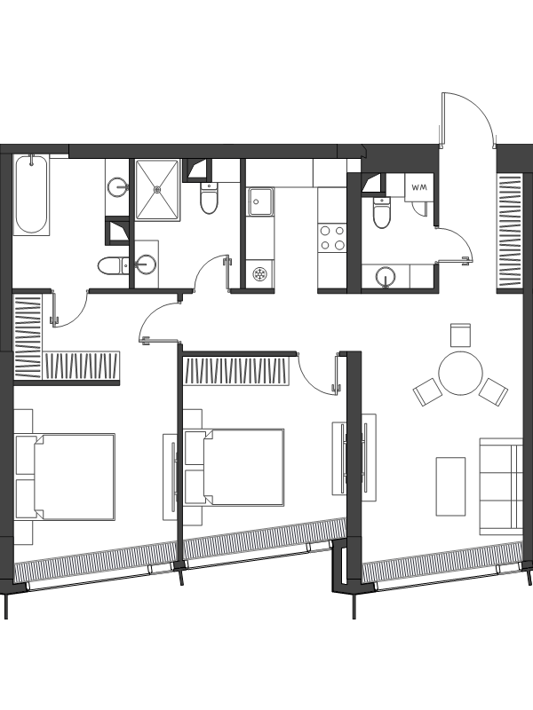 3 ккв (Евро) 83,9 м²