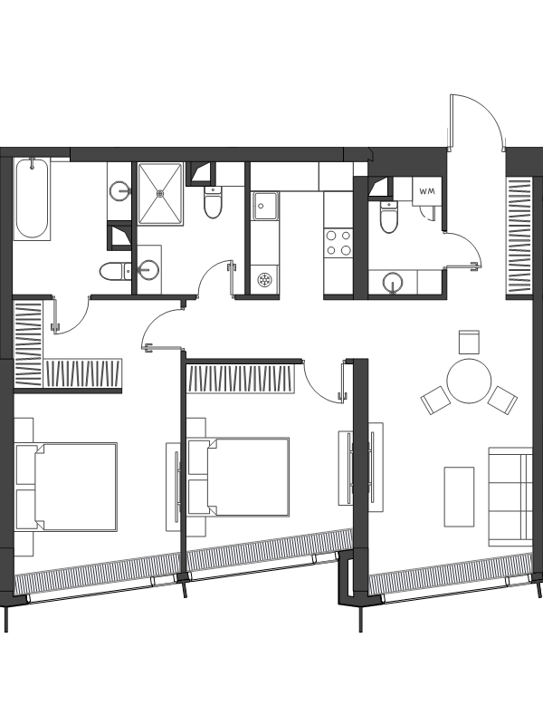 3 ккв (Евро) 83,9 м²