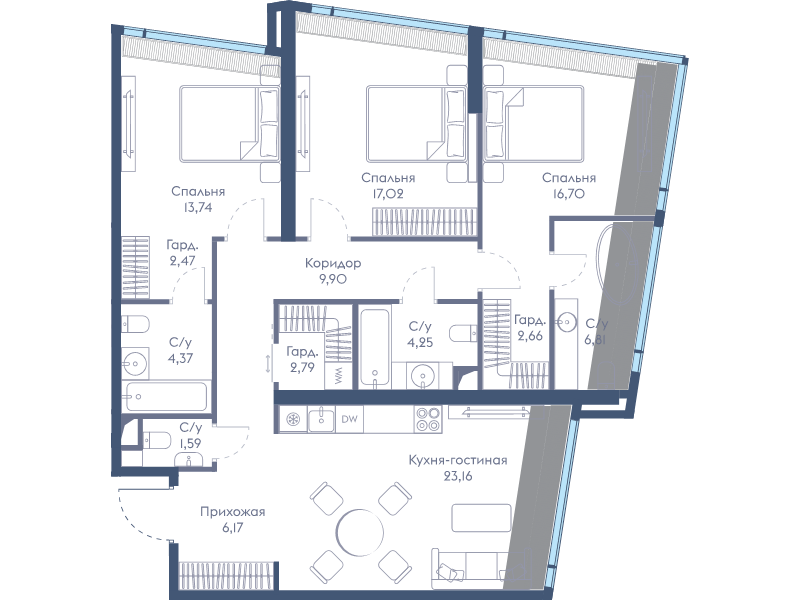 4 ккв (Евро) 111,6 м²