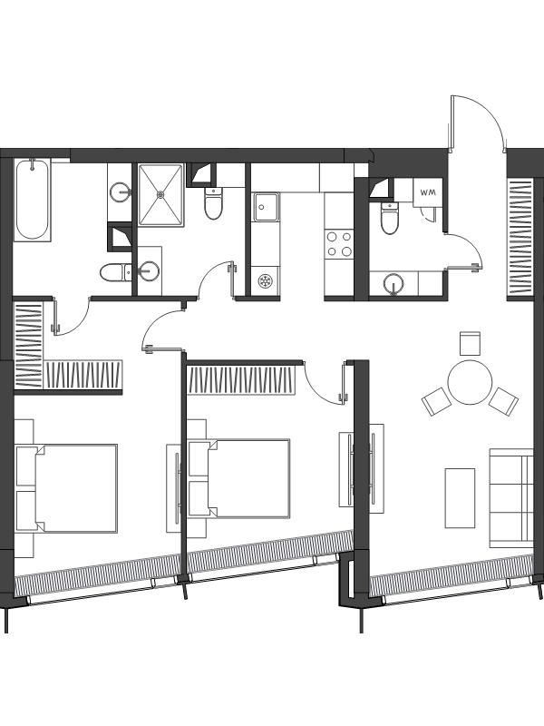 3 ккв (Евро) 83,9 м²