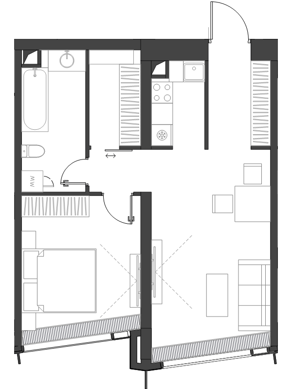 2 ккв (Евро) 54,7 м²