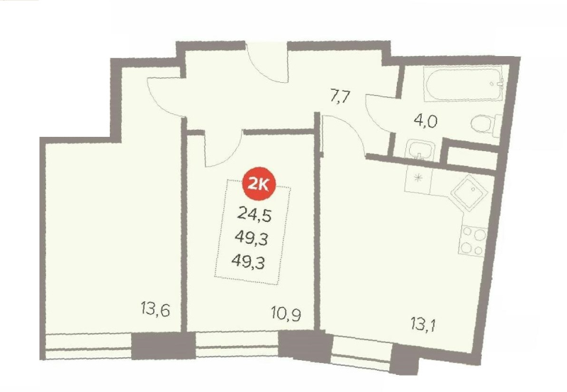 2 ккв 49,3 м²