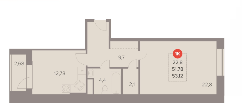 1 ккв 53,1 м²