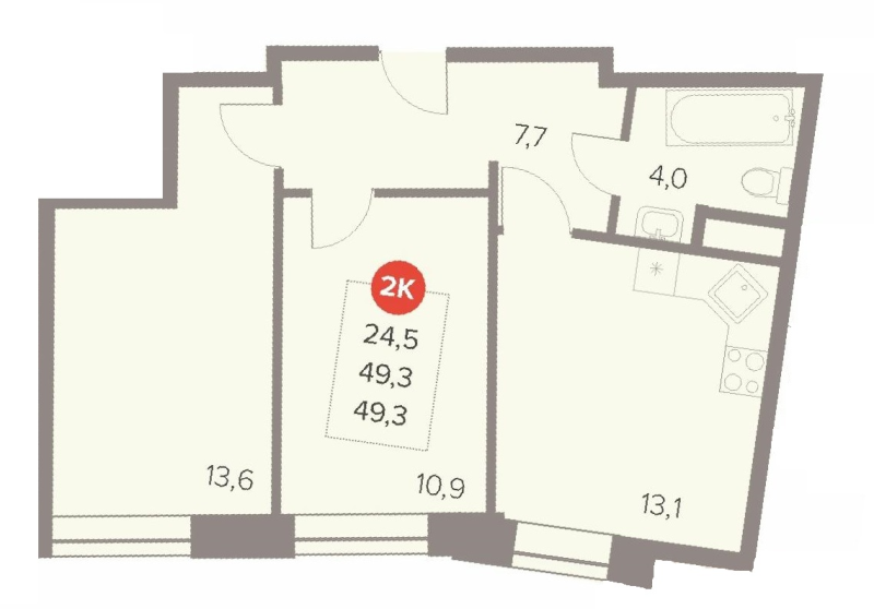 2 ккв 49,3 м²